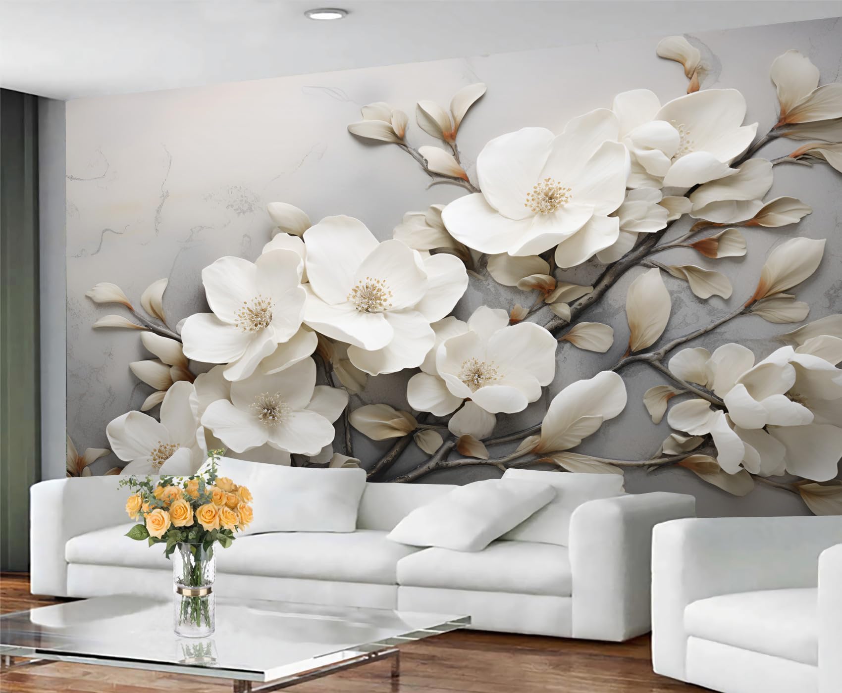 Amazon.com: White Magnolia Wall Mural Rainforest Plants Murals