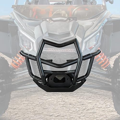 SAUTVS Parachoques delantero para Maverick X3, protector de cepillo delantero negro combinado para accesorios Can-Am Maverick X3 Max Turbo R RR