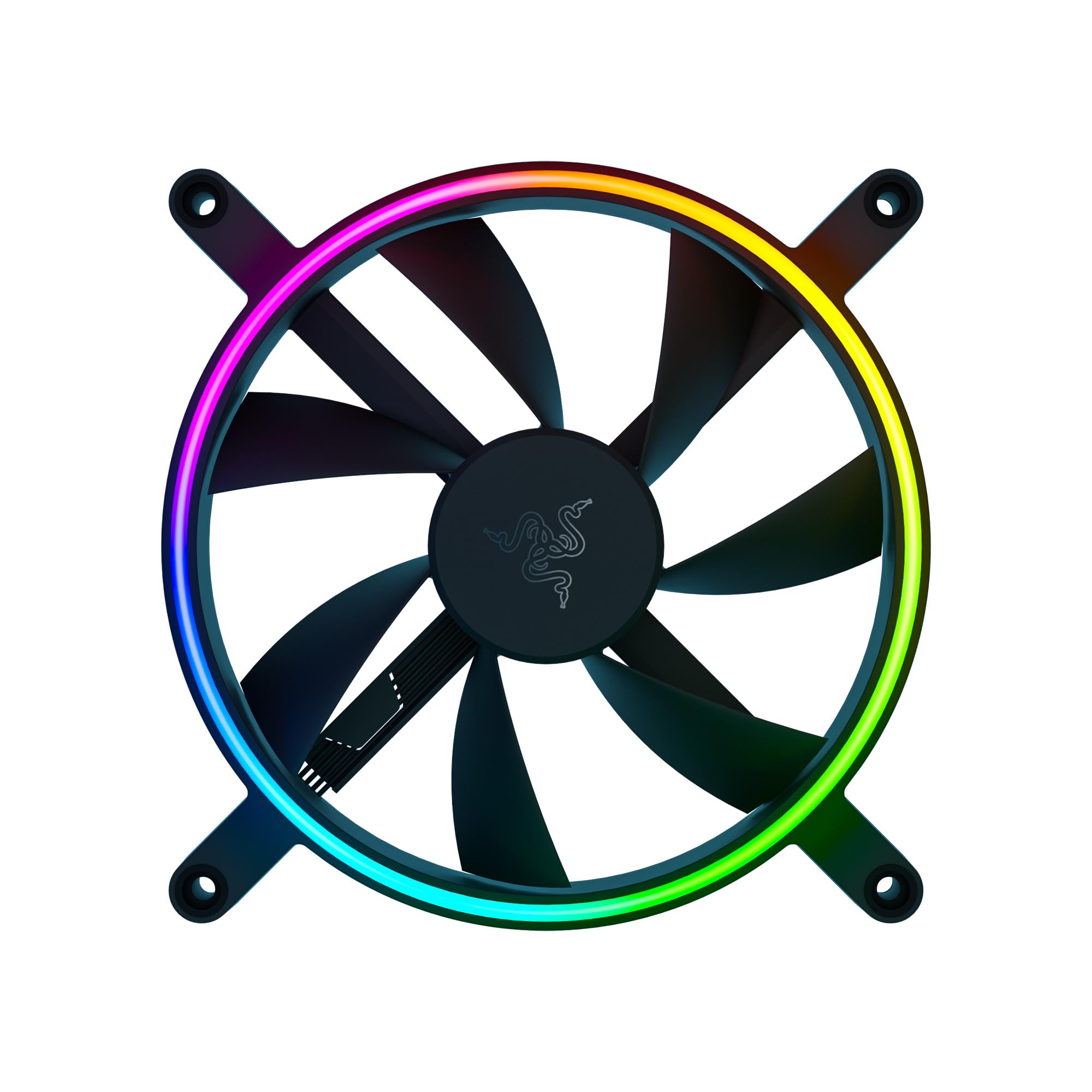 Razer Kunai Chroma Hydraulic RGB LED PWM Perform. Fan (140mm)- Ventole idrauliche aRGB PC (Silenziose, Potenti, collega fino a 8 ventole, Supporto controller ventola PWN, Chroma aRGB) 3 ventola, Nero