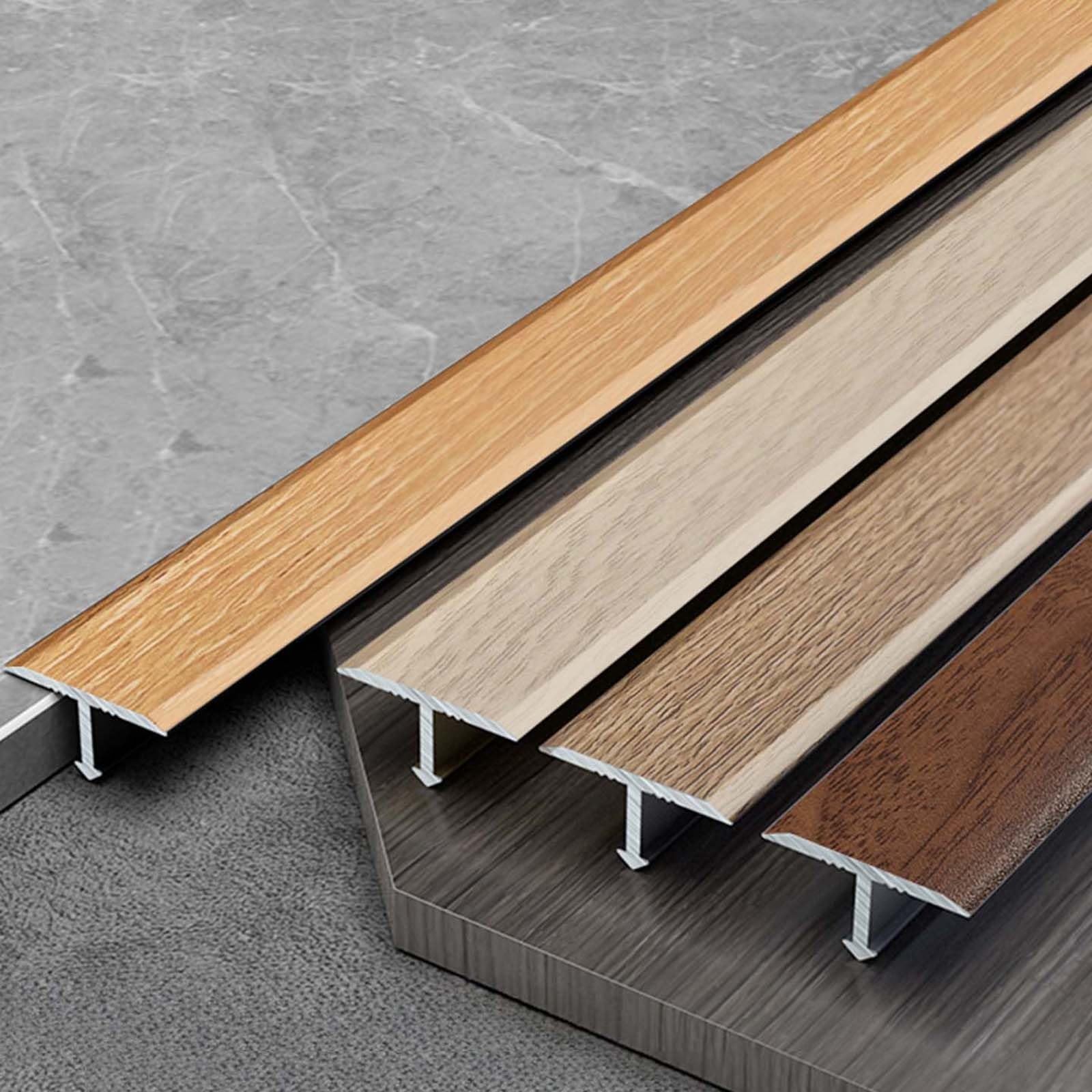 Aluminum Floor Transition Strip,T-Molding Door Bar For Doorways,Laminate Floor Cover Strips,Wood Grain Finish Flooring Edge Joining Trim,15mm 20mm 33mm Width(Orange,1.5x140cm)