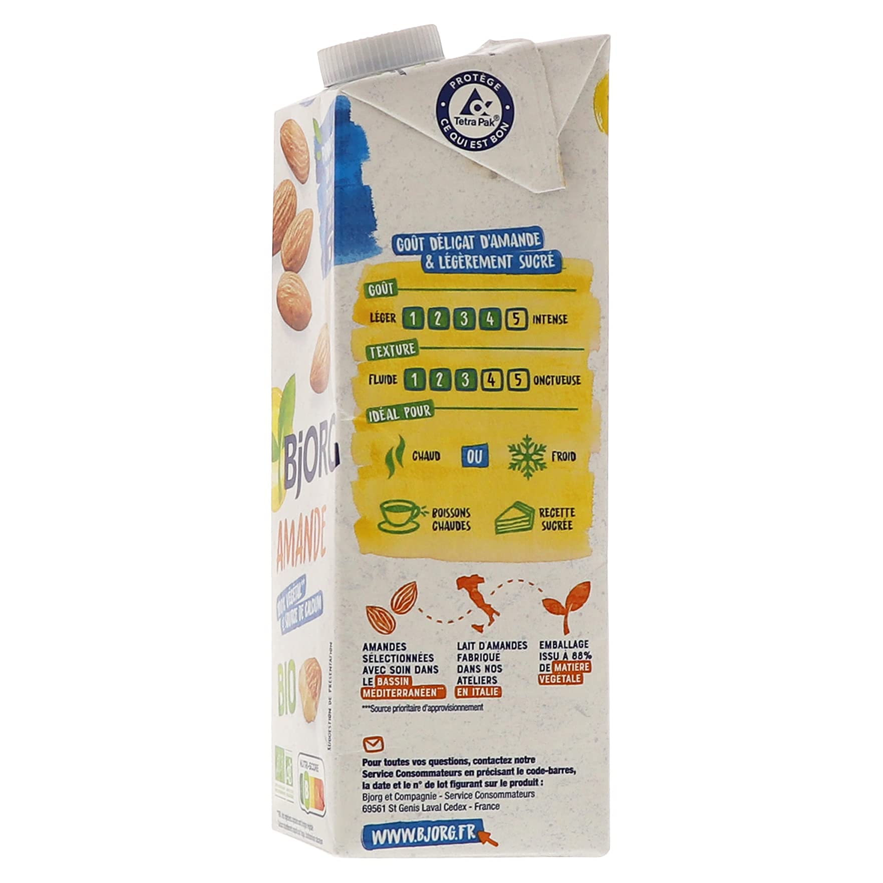 Bjorg Lait d'amande Bio – Boisson végétale bio – Pauvre en acides gras saturés – 1 L
