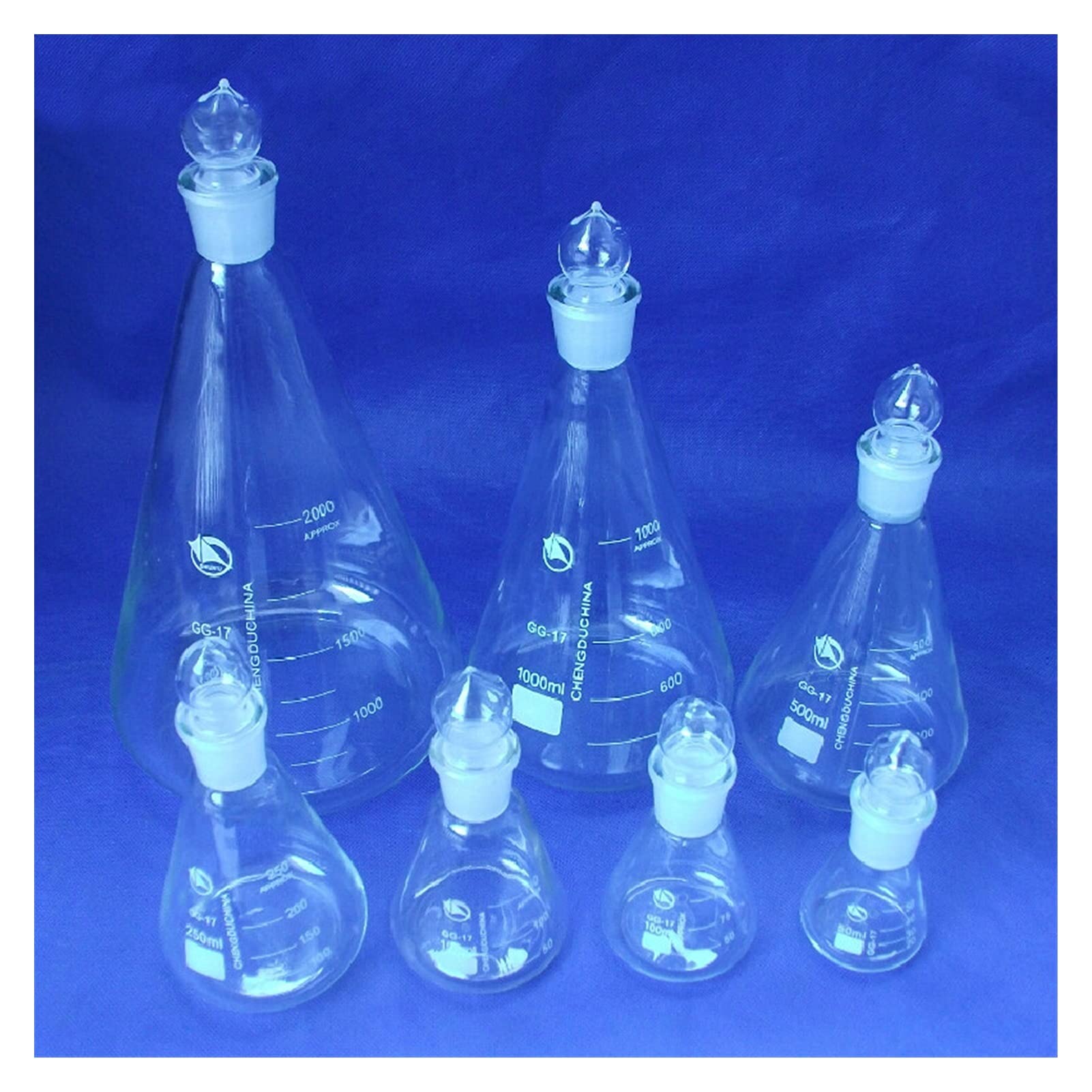1pcs vidrio frasco cónico con tapa vidrio erlenmeyer frasco vidrio para el triángulo de laboratorio matraz boro 3.3 vidrio, 50 ml, 100 ml, 150ml, 200ml, 250ml, 500ml, 1000ml, 2000ml ( Size : 2000ml )