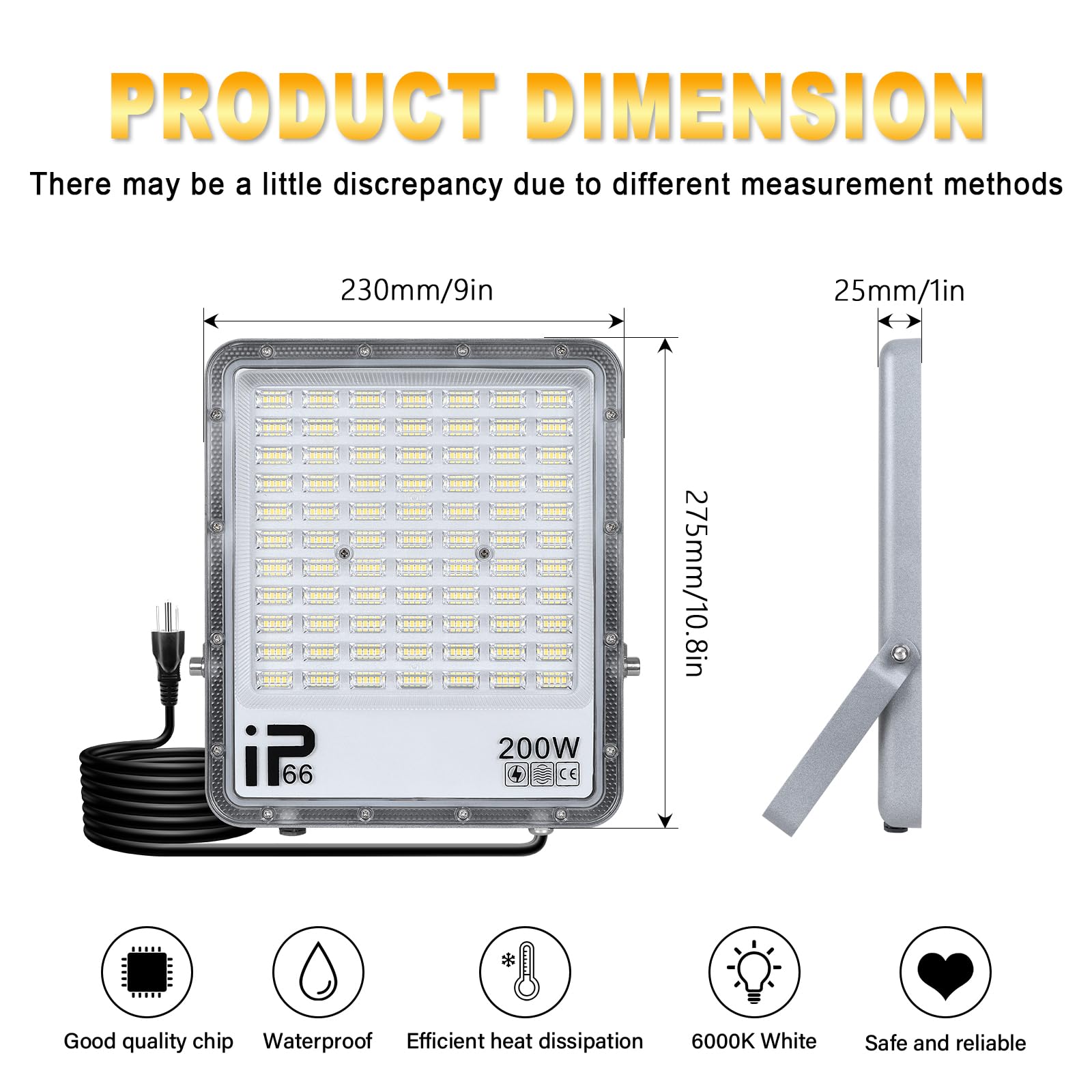 Willpower Outdoor LED Floodlights 200W 20000LM - Image 2
