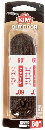 Vista 2 de SC Johnson Kiwi Outdoor Nylon Boot Laces, redondos, marrón, 0.8 oz