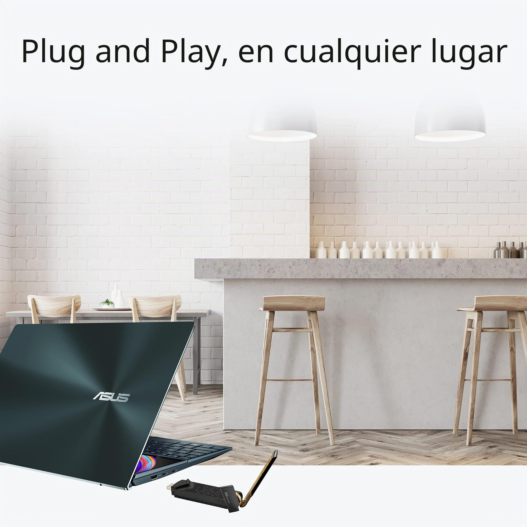 ASUS USB-AX56 - Adaptador Wi-Fi AX1800 USB de Doble Banda, Color Negro