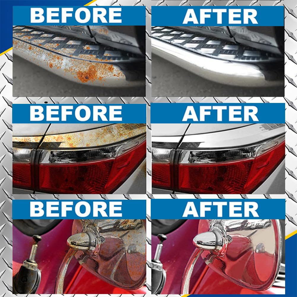 Camic OUHOE Iron Powder Remover, Car Rust Removal Spray per auto, Rust Inhibitor Derusting Spray, for Rust Removal of Various Metal Automobile (2p-30ml + 100ml)