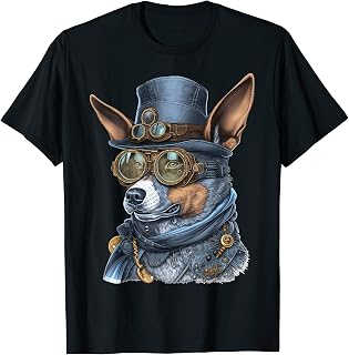 Blue Heeler Steampunk Australian Cattle Dog T-Shirt for Men Women Kids