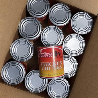 Yoders Fully Cooked Canned Chicken Chunks Case