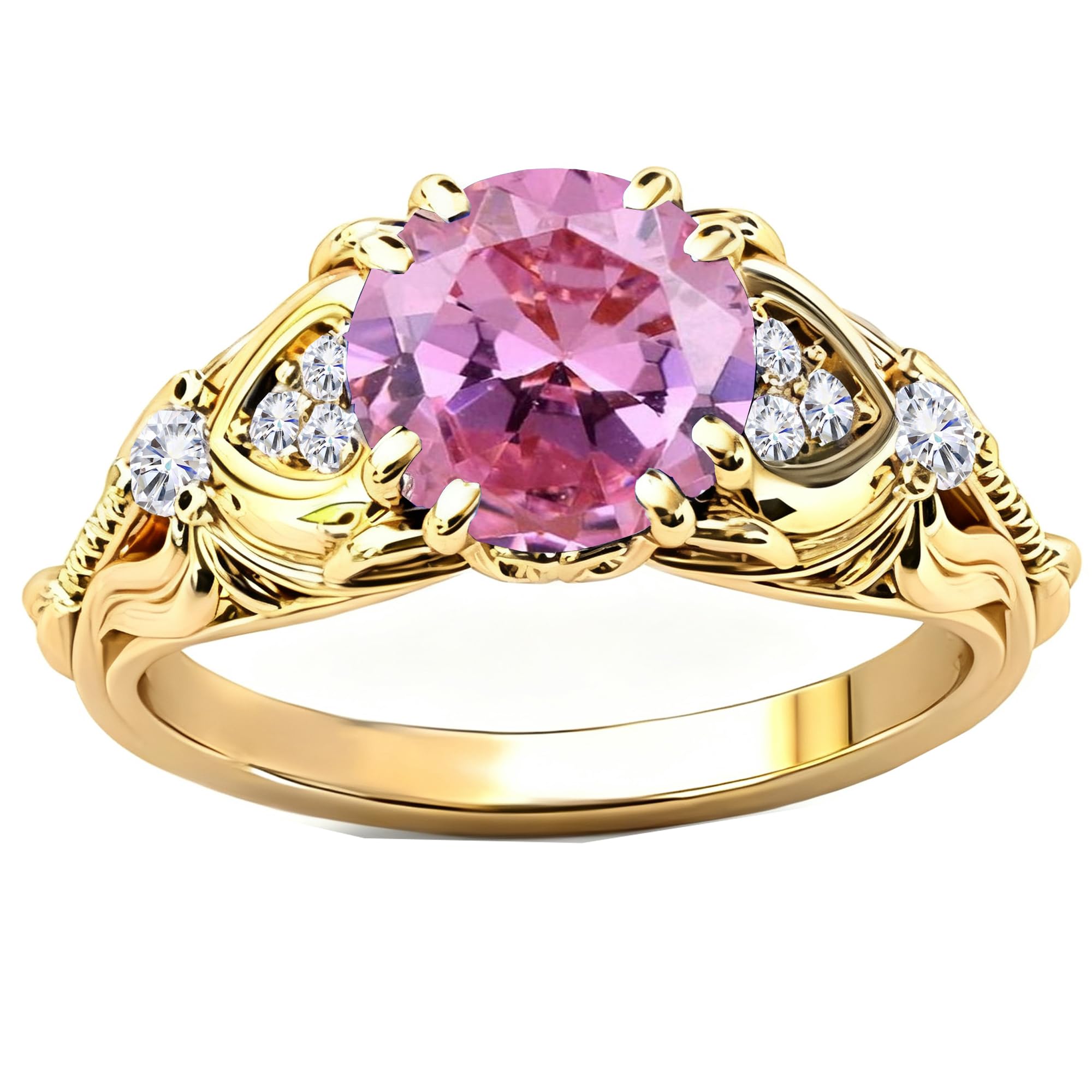 Gemstone Vintage Rings for Women s925 Sterling Silver Round Cut 1.0 Carat Gemstone with Moissanite Promise Engagement Anniversary Ring for Her