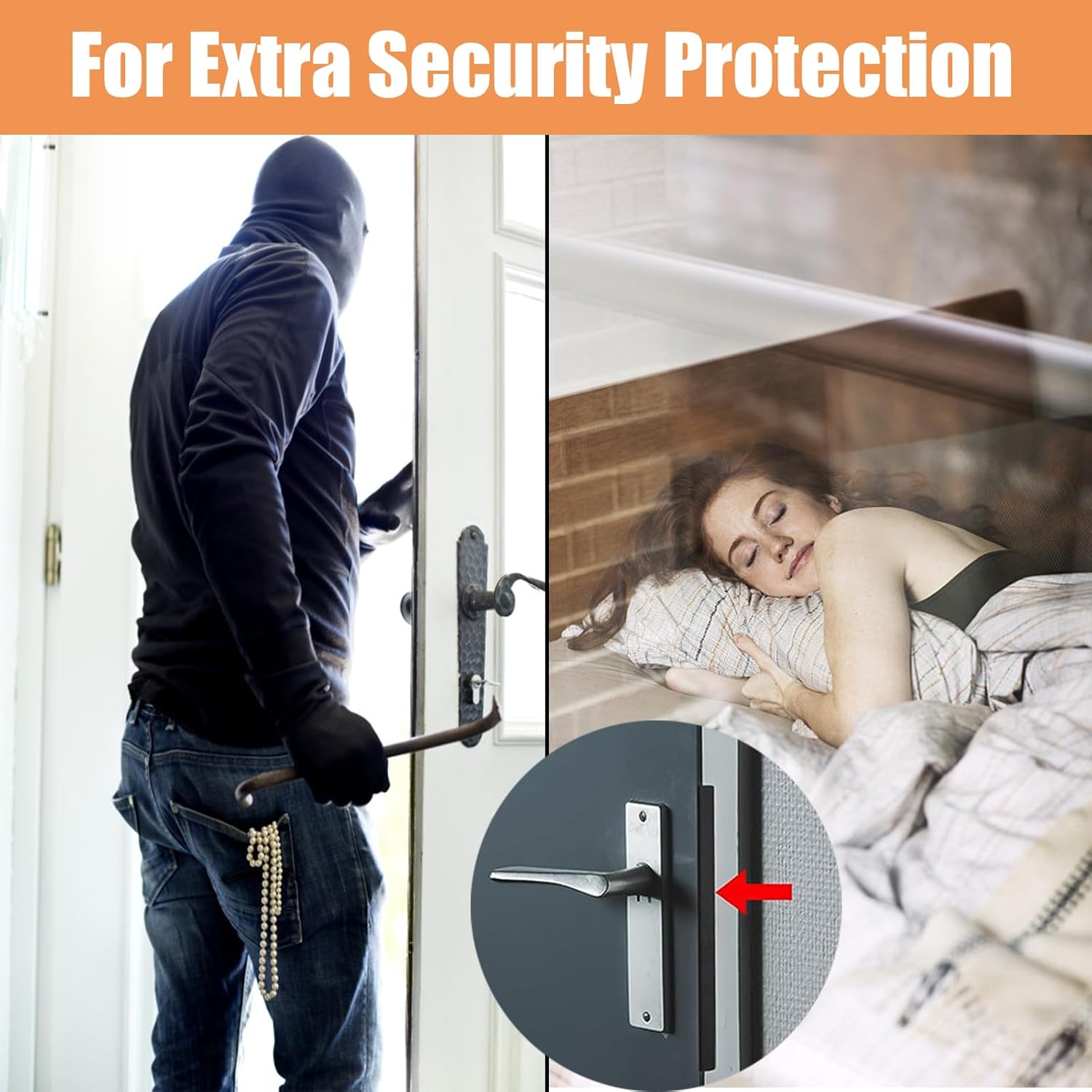 Door Latch Guard Plate 11 Inch, Outswing Door Security Latch Cover to Prevent Unauthorized Entry, L-Shaped Extra Door for Home/Hotel/School/Office Door Security, 1pc(Black)