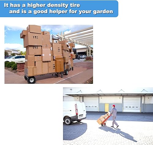 Miniatura 6 de Paquete de 2 neumáticos planos sin llanta de 4.103.50-6 pulgadas con llanta, ruedas universales de 13 pulgadas, cubo centrado de 3 pulgadas con