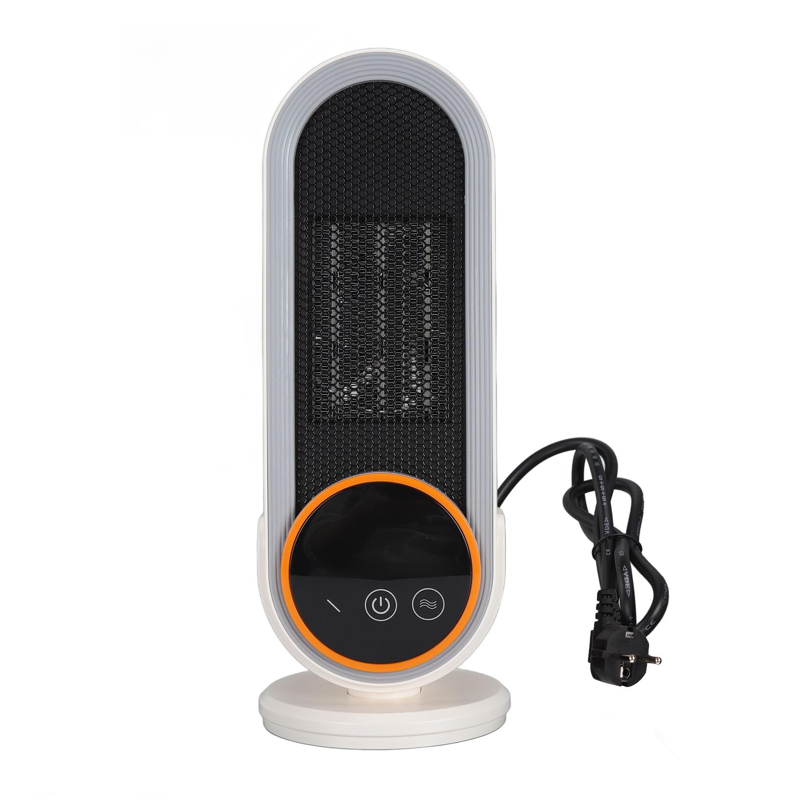 Fdit Calentador Cerámico PTC 1200W con Protección contra Vuelcos y Temporizador Ajustable de Temperatura para Oficina Dormitorio Uso en Escritorio (Enchufe europeo 220V)