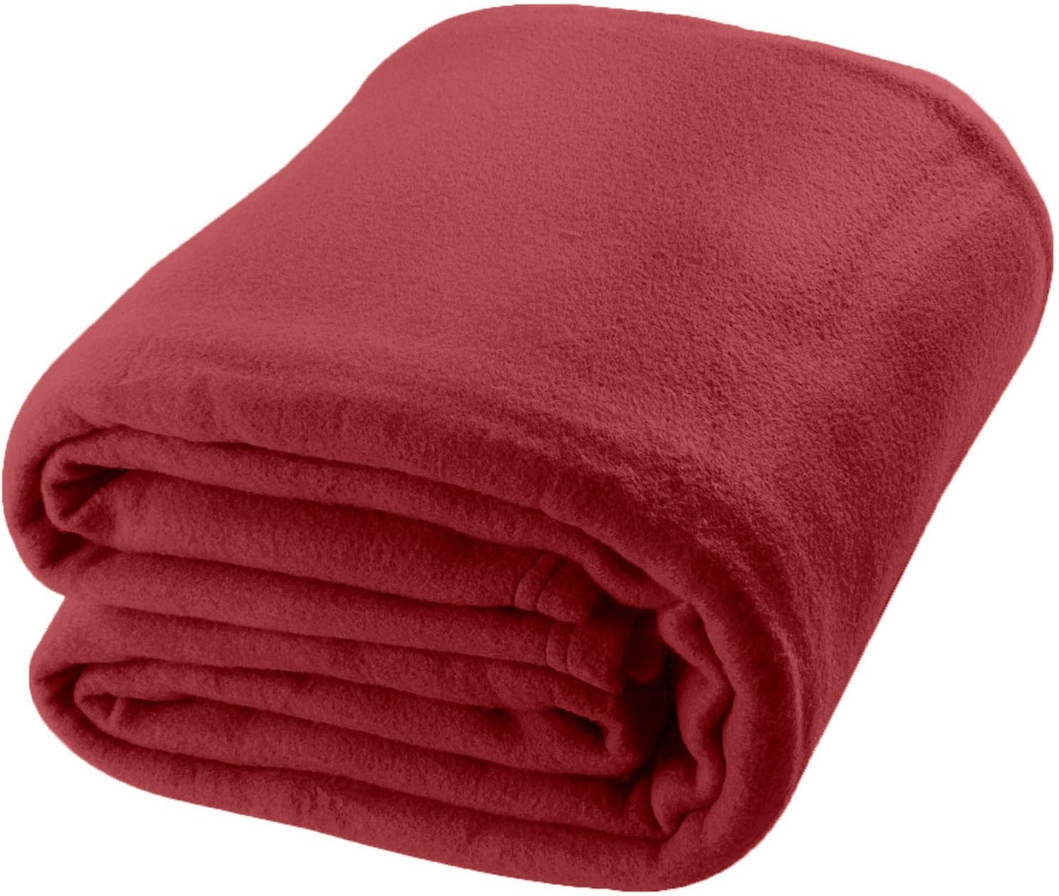 DINNY Polar Fleece Double Bed Blanket -Red