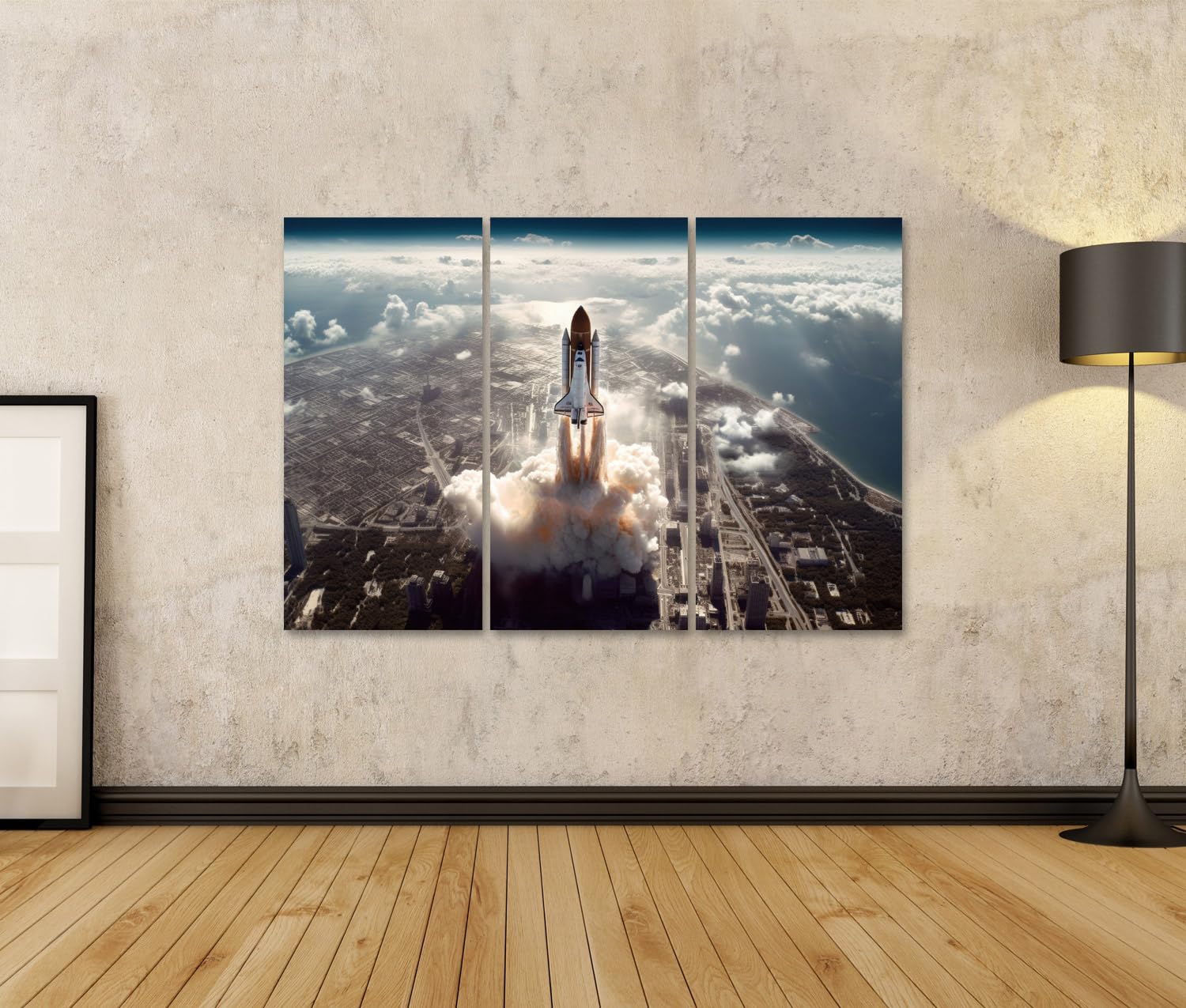 islandburner Primer cuadro sobre lienzo transbordador espacial inicio tomada fotografía aérea tierra imágenes exteriores murales carteles