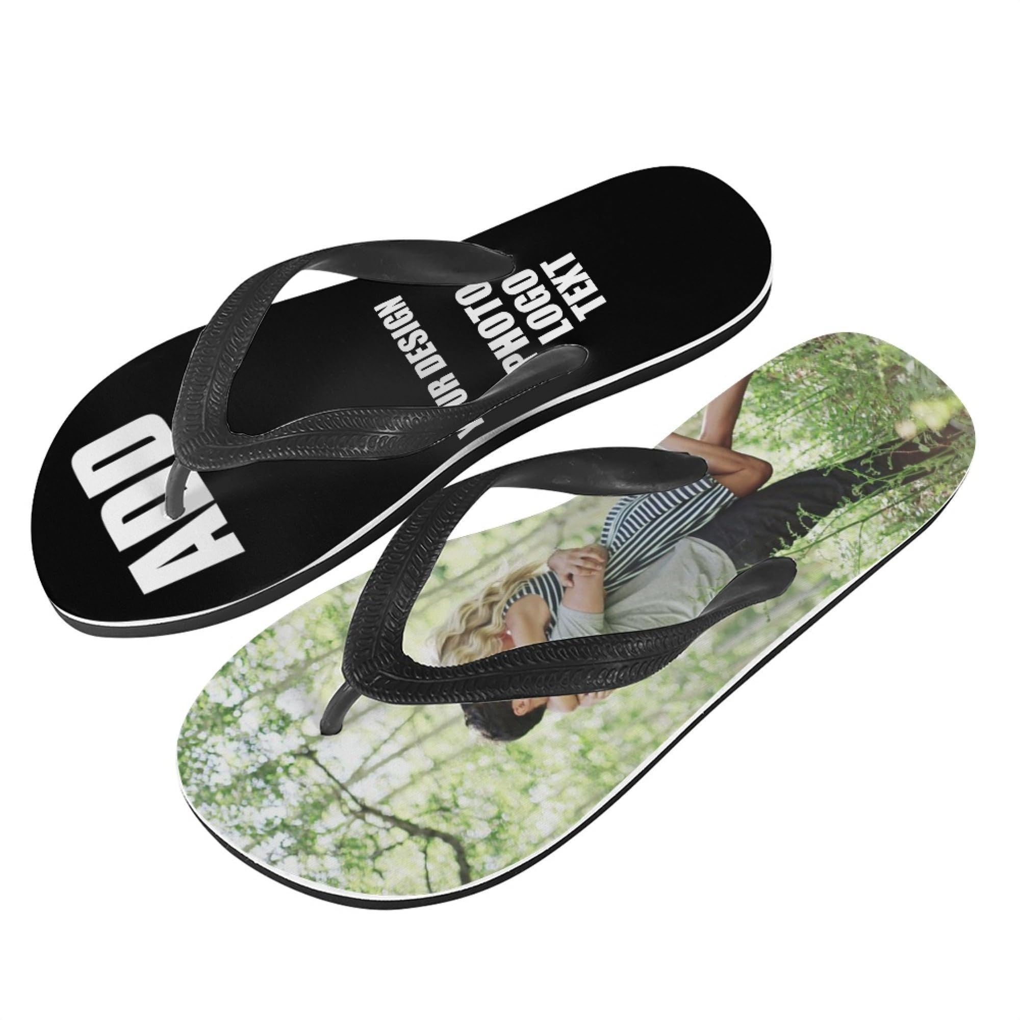 Tongs Personnalisables Avec Photo Et Texte Pour Adulte · Homme Et Femme