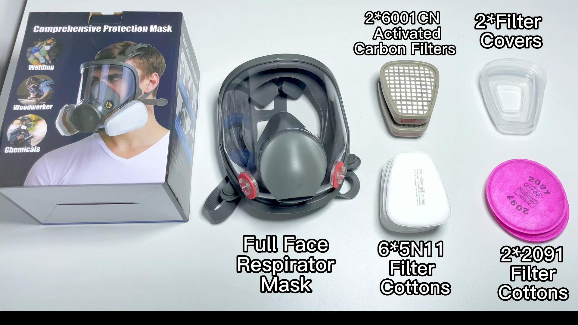 Maschera Respiratoria Integrale Con Filtri - Per Verniciatura, Polvere, Vapori, Custodia Rigida Inclusa