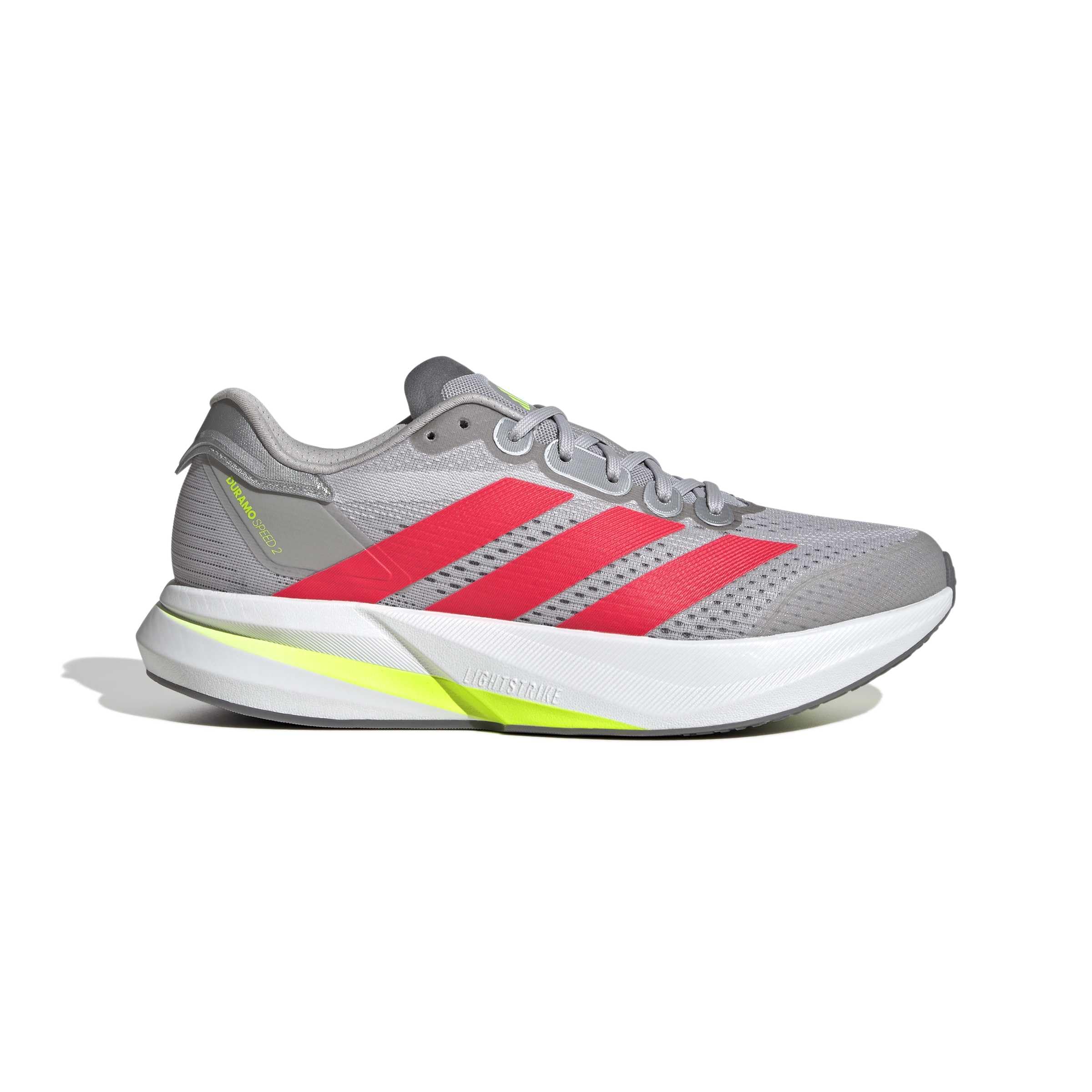adidas Herren Duramo Speed 2 Running Shoes, Grey Two/Lucid red/Lucid Lemon, 36 EU