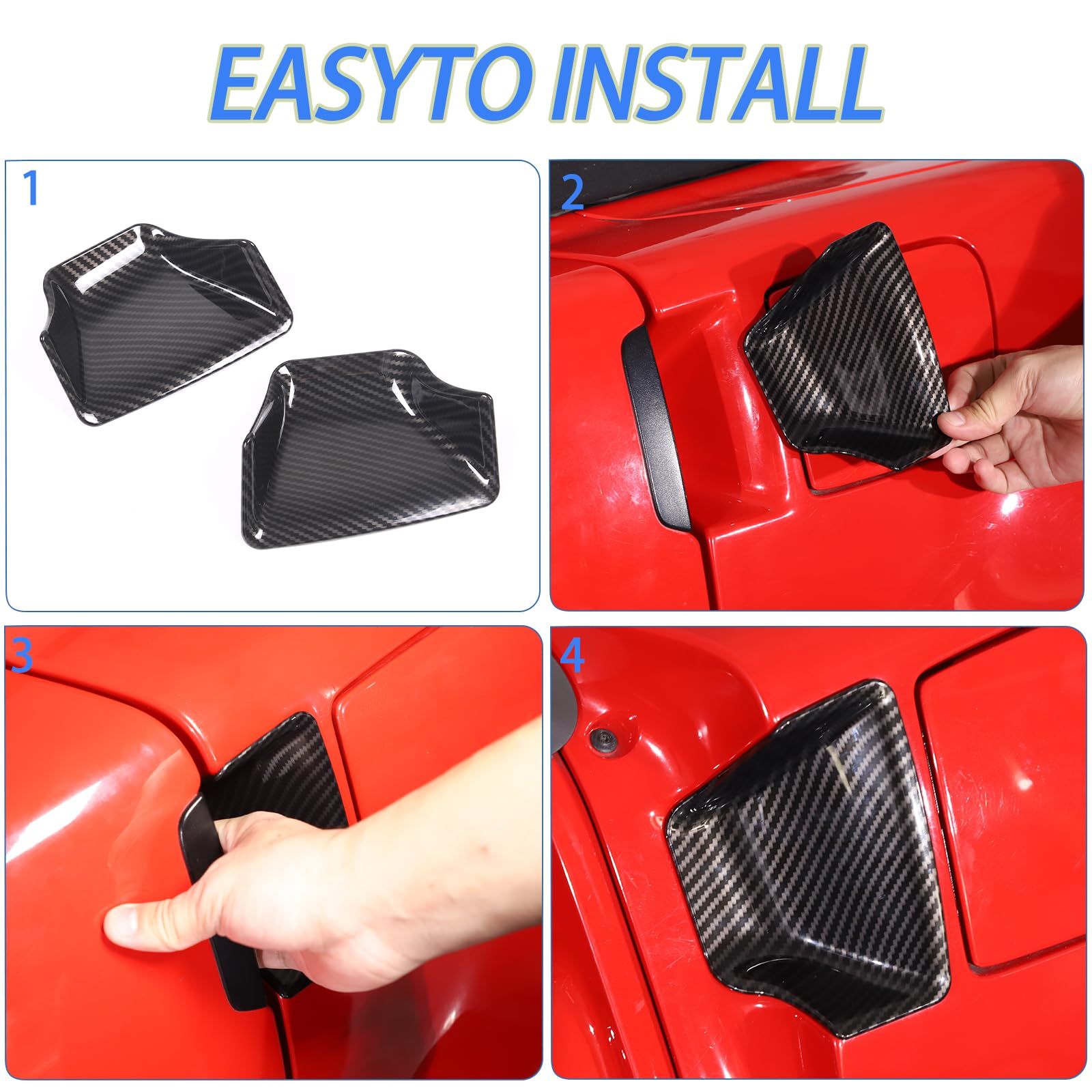 Door Handle Bowl Covers For Corvette C6 2005-2013 | Matte Black ABS Scratch Protectors