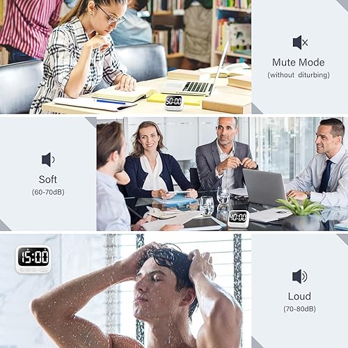 Miniatura 5 de Temporizador de ducha impermeable para baño, temporizador digital para montaje en pared, estudio con soporte plegable, cronómetro de cuenta
