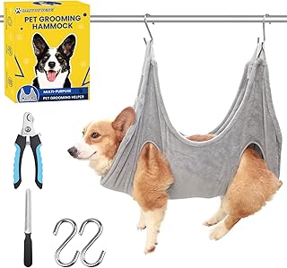 MAIYOUWENG Dog Grooming Hammock Harness for Small Dogs Cat,Dog Grooming Supplies Table,Pet Nail Clipper Trimmer,Cat Hanger...