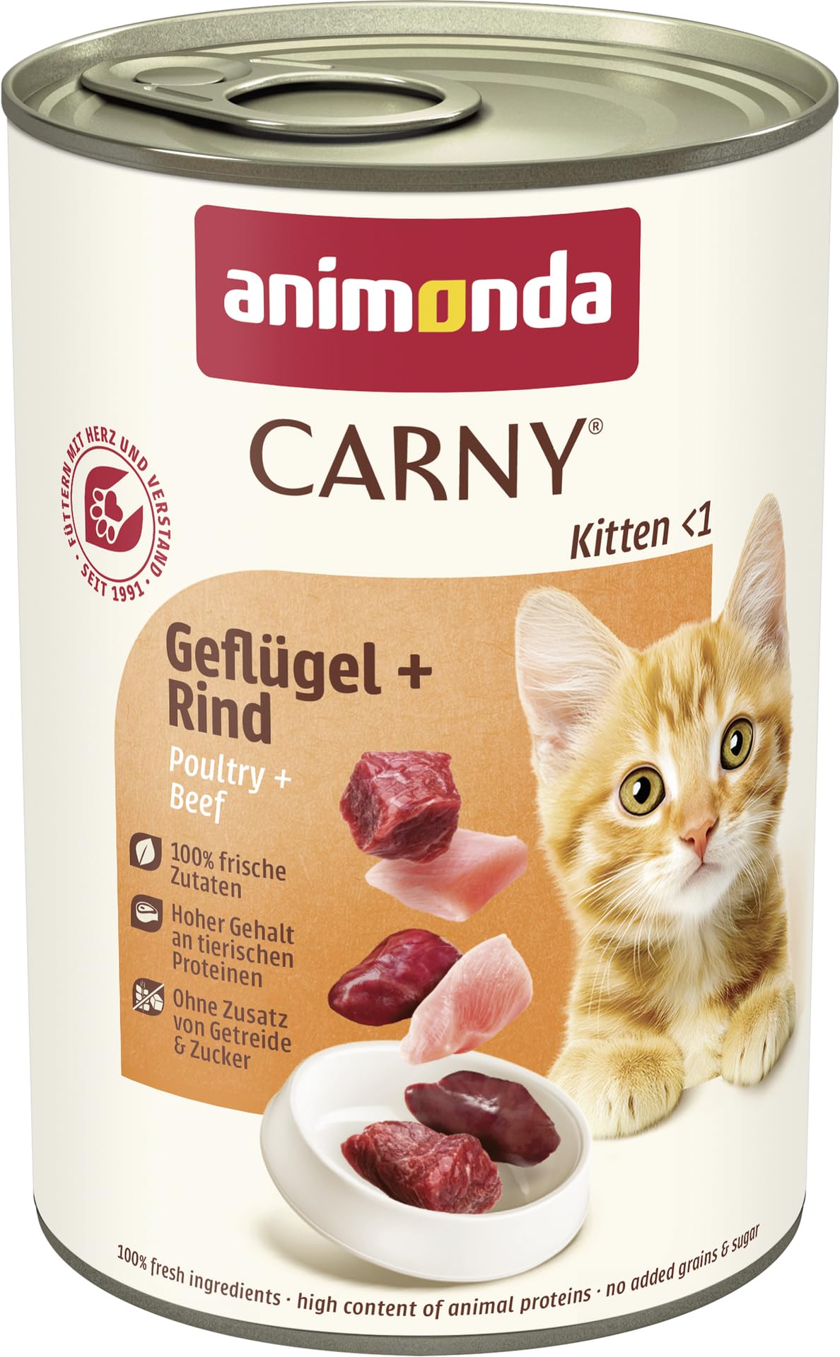 animonda Carny Kitten Wet Food for Cats, Kittens, Poultry + Beef, 12 x 400 g — image 1