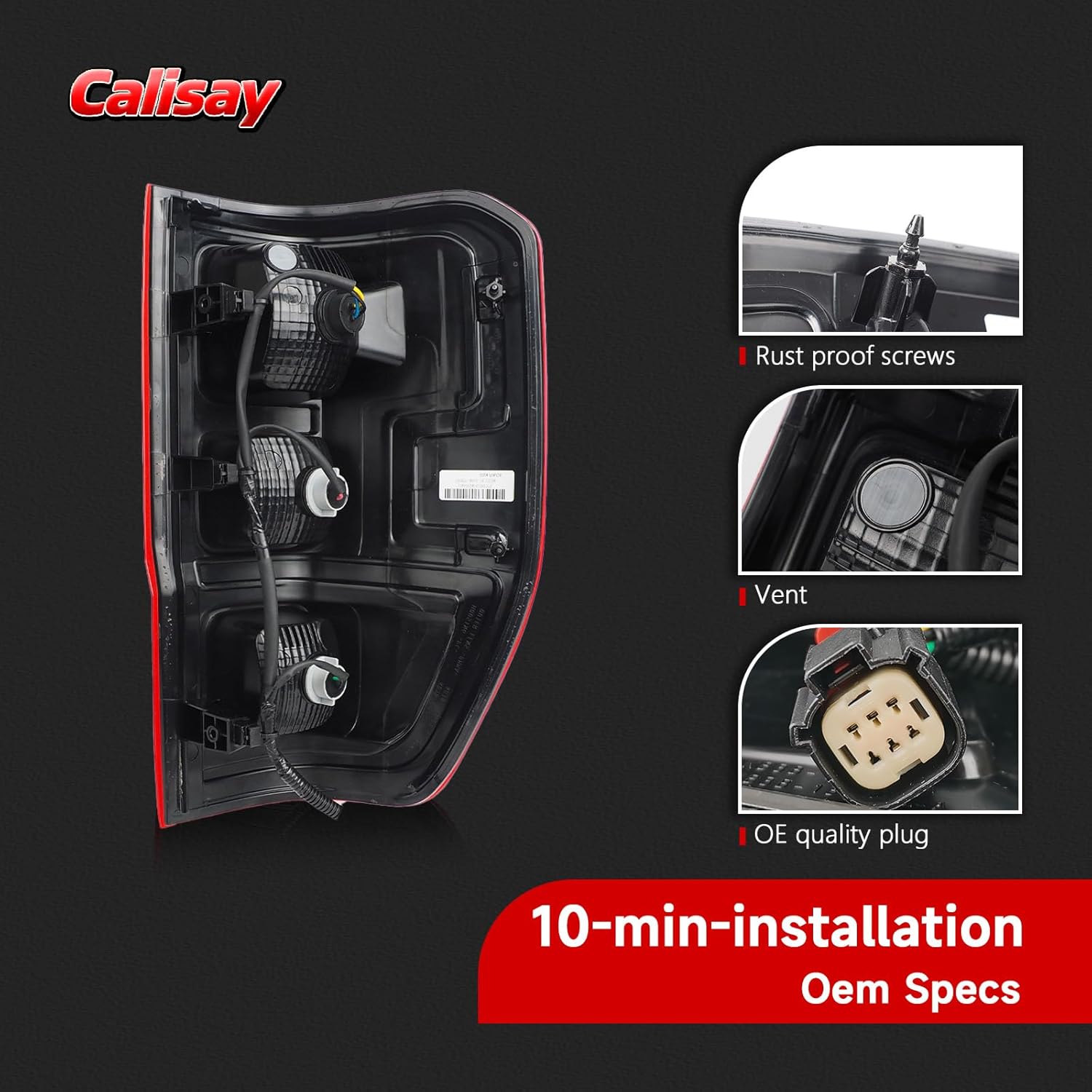 Tail Light Compatible with 2019-2023 Ford Ranger XL Halogen Type w/o Blind Spot Left Driver Side Replacement for OEM#KB3Z13405F FO2800273