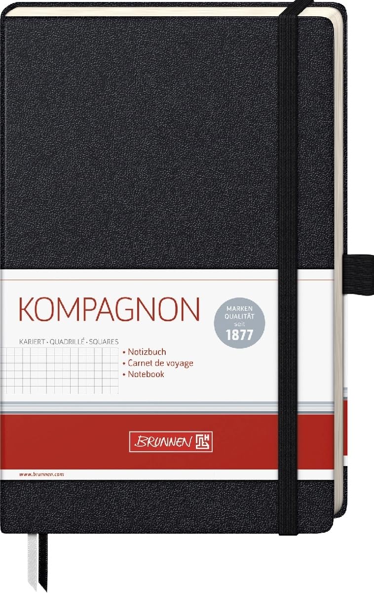 Brunnen 5 x Notizbuch Komagnon A5 kariert 96 Blatt