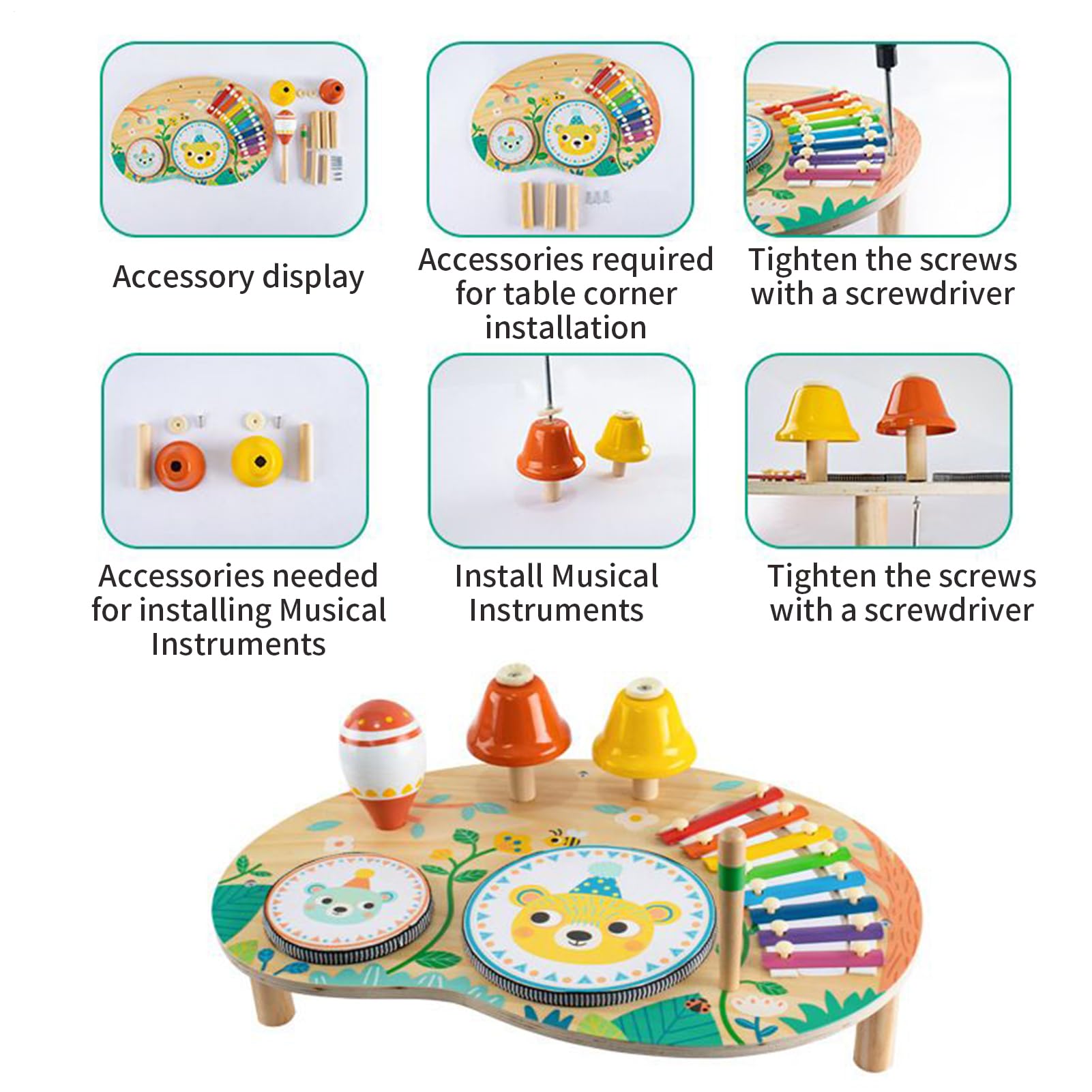 Générique Gioca al Tavolo per I - Sensory Learn Toy | Giocare al Tavolo | Taable del Centro di Attività del Legno | Sviluppo di Coordinamento occhio-Mano sensoriale