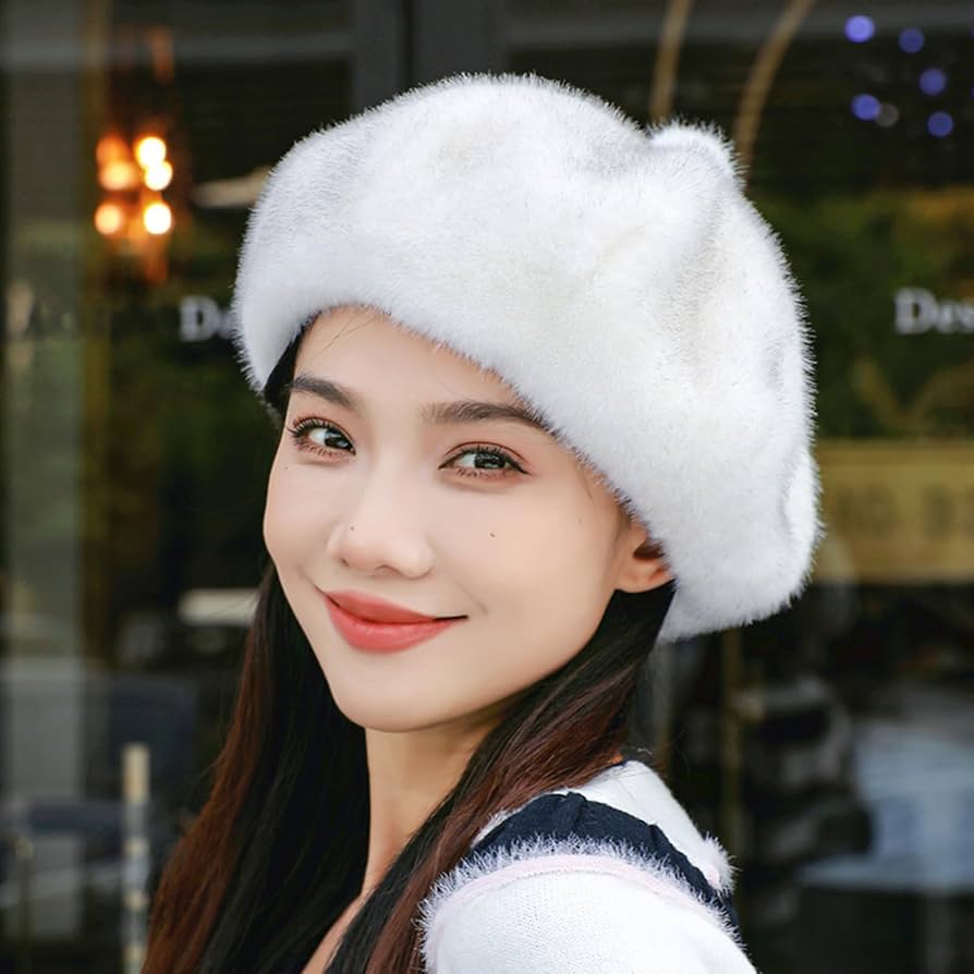 AWESOMENEEDS EQL フラワー装飾 ベレー帽 白 AWESOMENEEDS EQL フラワー装飾 ベレー帽 白