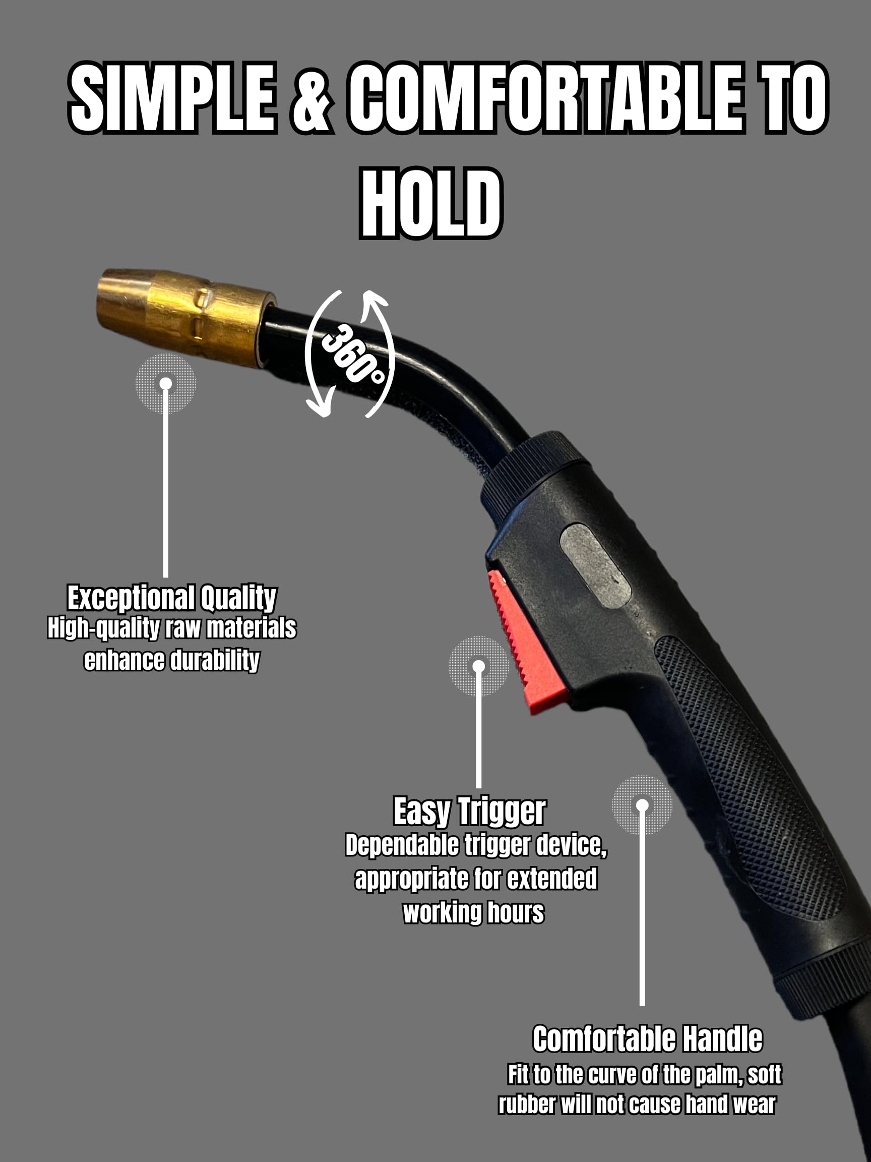 Miller MIGmatic M-100 M-150 M-25 MIG Welding Gun and Cable Assembly Replacement (12' M-15 M150)