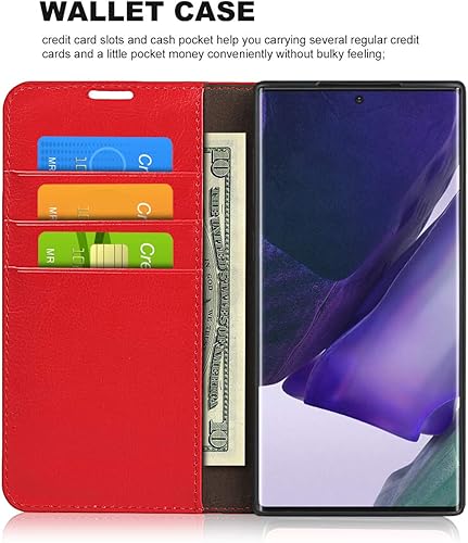 Miniatura 10 de iCoverCase Funda tipo cartera para Samsung Galaxy S22 Ultra con ranuras para tarjetas, función atril de cuero premium con función de atril para