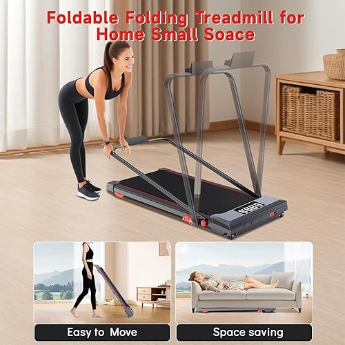 Miniatura 7 de Walking Pad Treadmill with Incline and Handle Bar, 7.5MPH Under Desk Treadmills for Home, Portable Treadmill with Incline, Remote Control