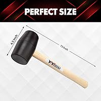 Vista 2 de YIYITOOLS YY-2-005 - Martillo tipo mazo de goma con mango de madera, 24 onzas, negro