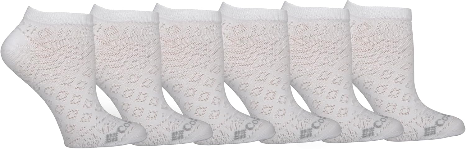 Columbia Women's 6 Pack Mesh No Show Socks