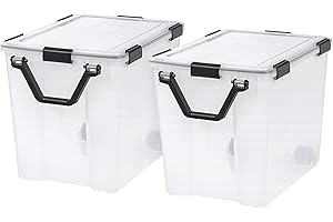 IRIS USA WeatherPro Large Storage Bins with Wheels