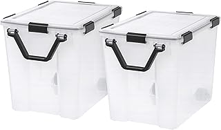 IRIS USA 103 Quart WEATHERPRO Plastic Storage Box with Durable Lid and Seal and Secure Latching Buckles, Weathertight, Cle...
