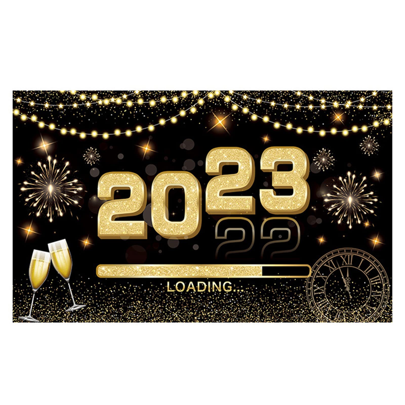 Tsophreniq New Year Backdrops Fabric Poster with Pattern Background Photo Props Happy Decoration Happy Photography