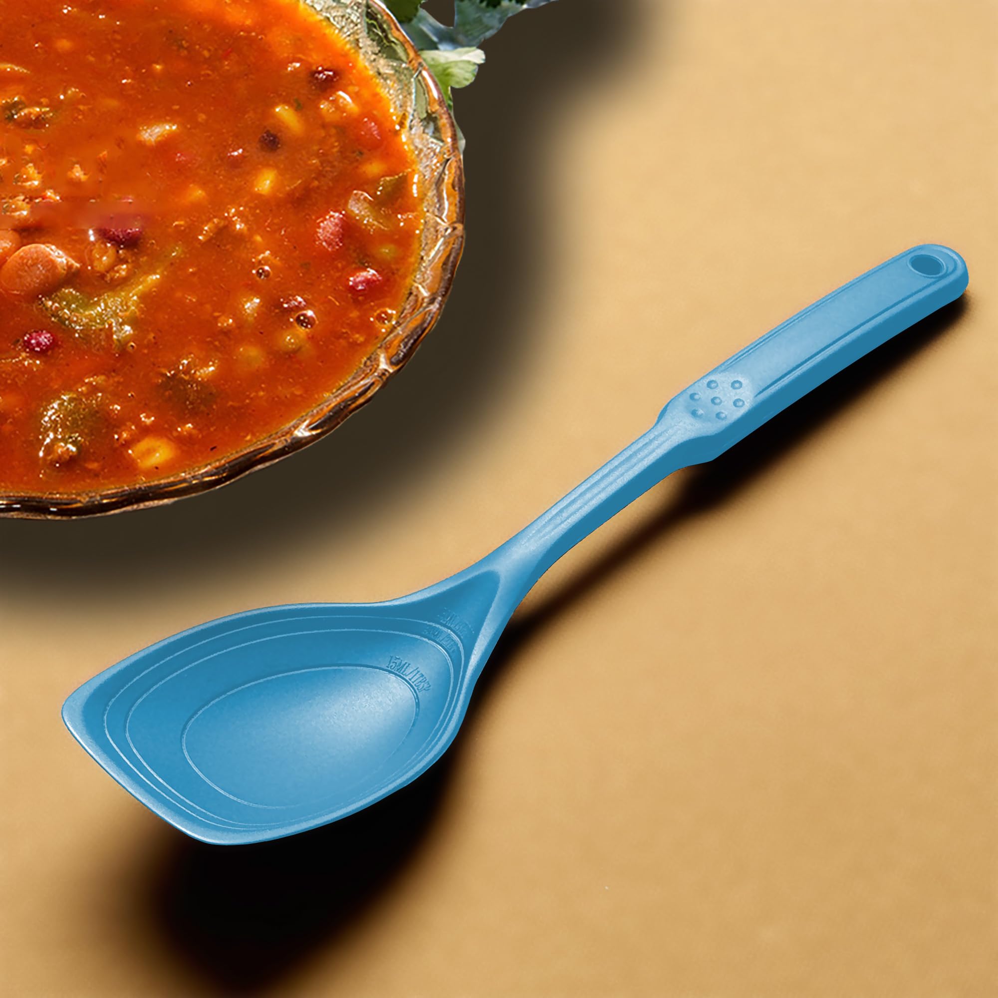 Cuchara de cocina grande de silicona, juego de cucharas sólidas antiadherentes con perno profundo y marca de medición para mezclar, servir, escurrir, recoger, raspar, utensilios de cocina resistentes