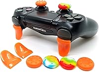 Vista 1 de Extensores de gatillo L2 R2 Ps4 (1 par de disparadores L2 R2, 4 tapas de joystick, 2 pares de calcomanías de barra de luz LED), para control