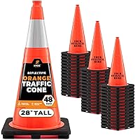 Vista 10 de Xpose Safety Conos de tráfico naranjas de 18 pulgadas, resistentes, 3 libras con collar de 6 pulgadas, 1 paquete de conos de seguridad de plástico