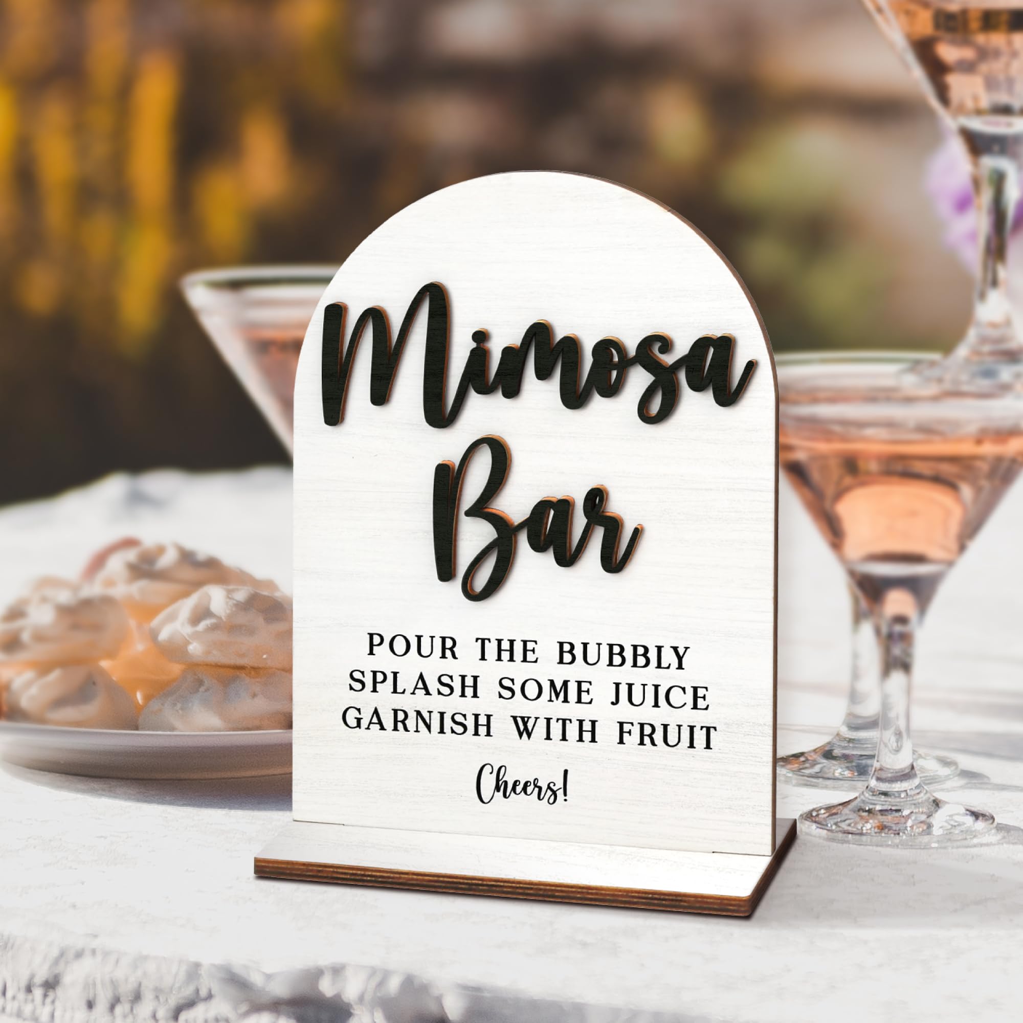 Stofinity Mimosa Bar Sign For Baby Shower - Rustic Mimosa Bar Supplies Bridal Shower Decorations, Wedding Table Sign Accessories For Wedding Decor