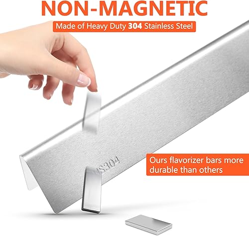 Miniatura 135 de QuliMetal 66033 Barras aromatizantes para Weber Genesis II E-410/E-415/E-435, piezas de parrilla para parrillas de gas Weber GS4 Genesis II LX serie