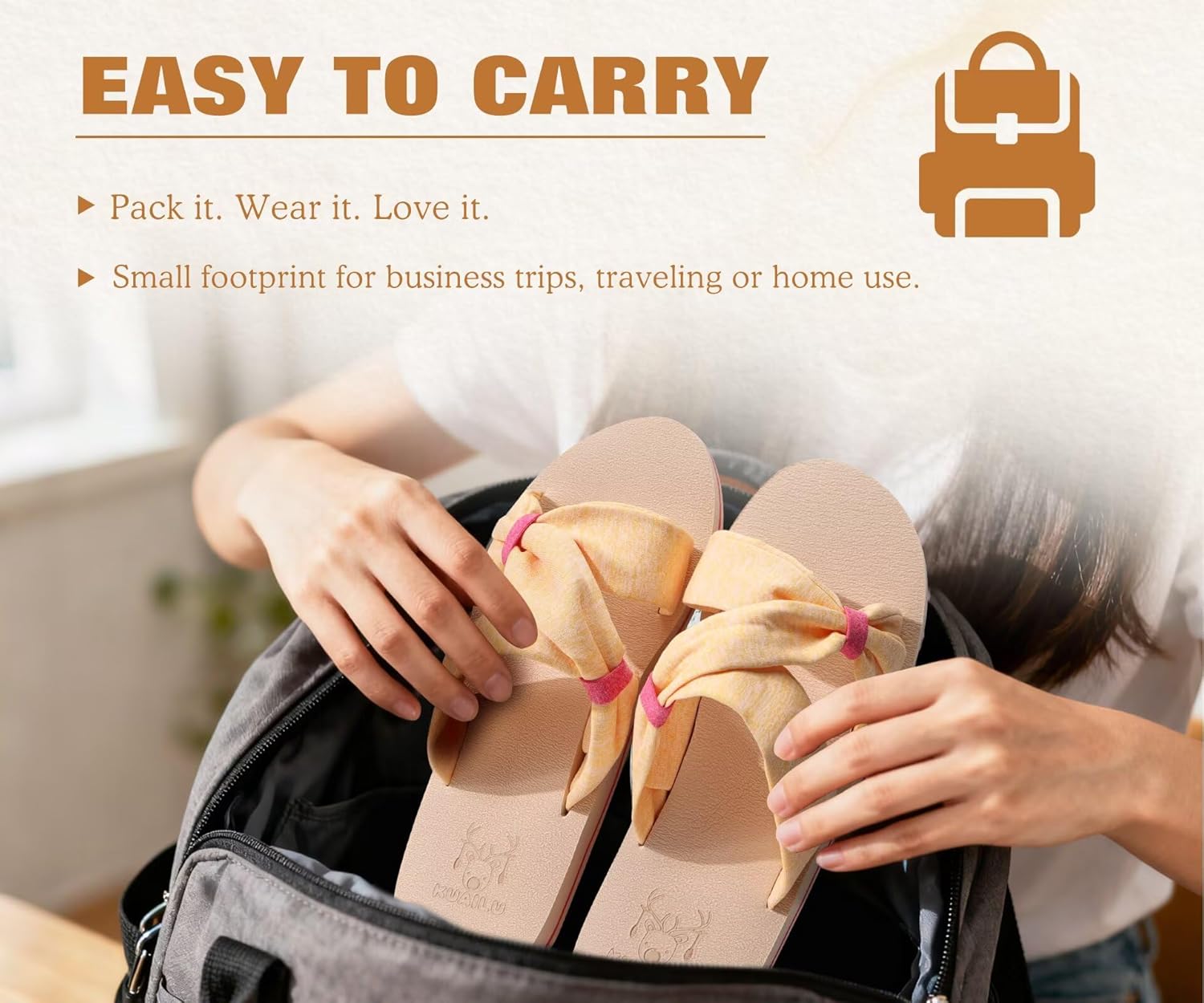 KuaiLu Womens Dressy Bow Sandals Arch Support Yoga Foam Cushion Comfortable Walking Slides Open Toe Summer Beach Indoor Outdoor Slippers - Image 7