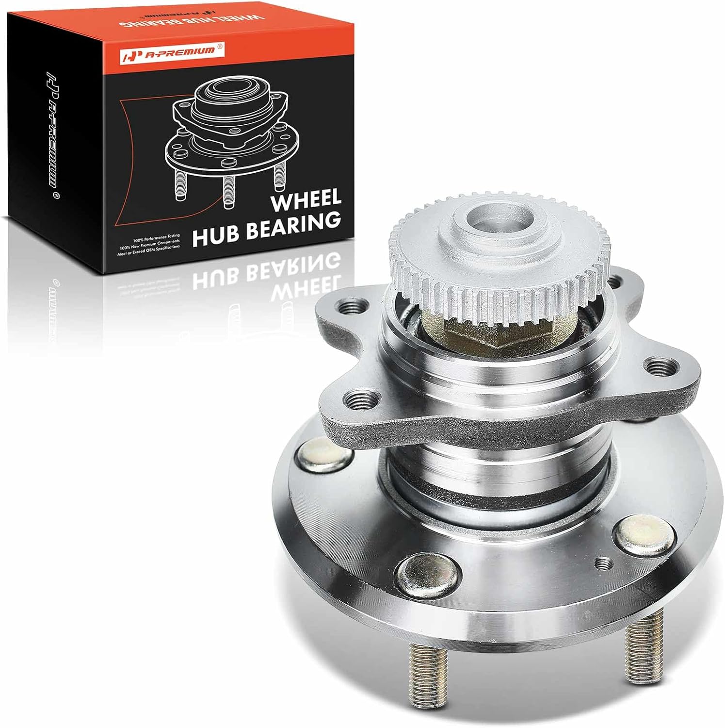 A-Premium Rear Wheel Bearing and Hub Assembly with ABS Ring & 5-Lug Compatible with Hyundai Azera 2006-2010 & Kia Rondo 2007, Amanti 2007-2009, FWD & 4-Wheel ABS