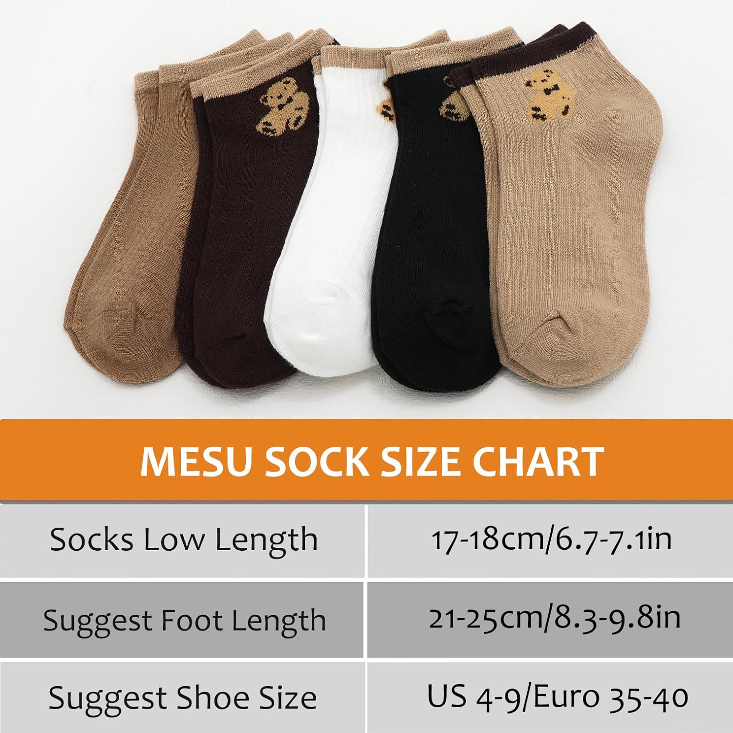 MESU Ankle Socks for Womens 5 Pairs Cute No Show Low Cut Socks - Image 7
