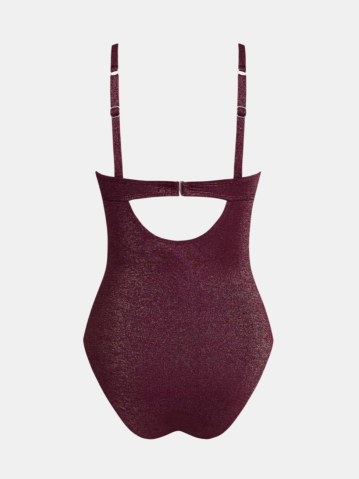 CUPSHE Costume da bagno intero da donna con scollo a V e controllo della pancia, costume da bagno dimagrante increspato con gancio posteriore