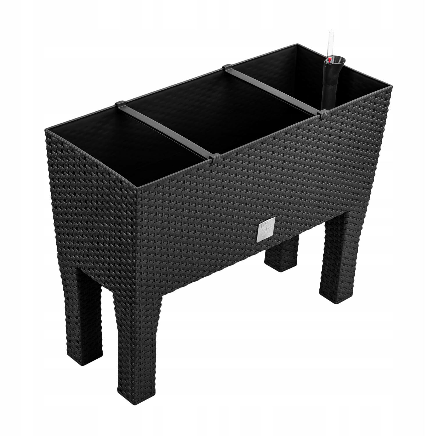 B2C Raised Planter Plant Pot On Legs Rattan Large Look Texture White Anthracite Flower Box 60cm 80cm Home Growing Garden Decoration (Anthracite, L 80cm x H 62cm)