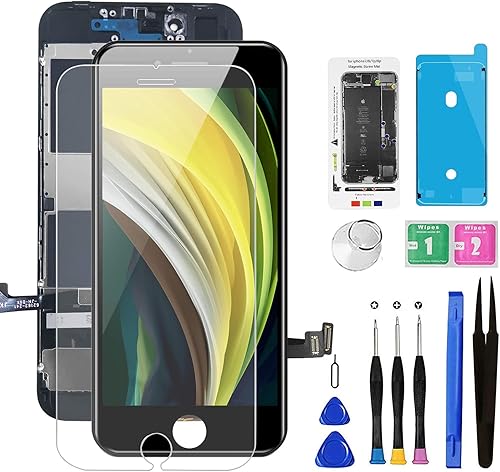 Reemplazo de pantalla para iPhone 8SE 2020 2 generación color negro de 4.7 pulgadas, pantalla LCD Bsz4uov digitalizador de pantalla táctil, adhesivo
