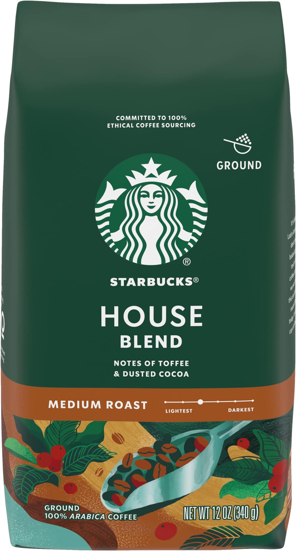 Decaf Ground Coffee - House Blend - Medium Roast - 340 g