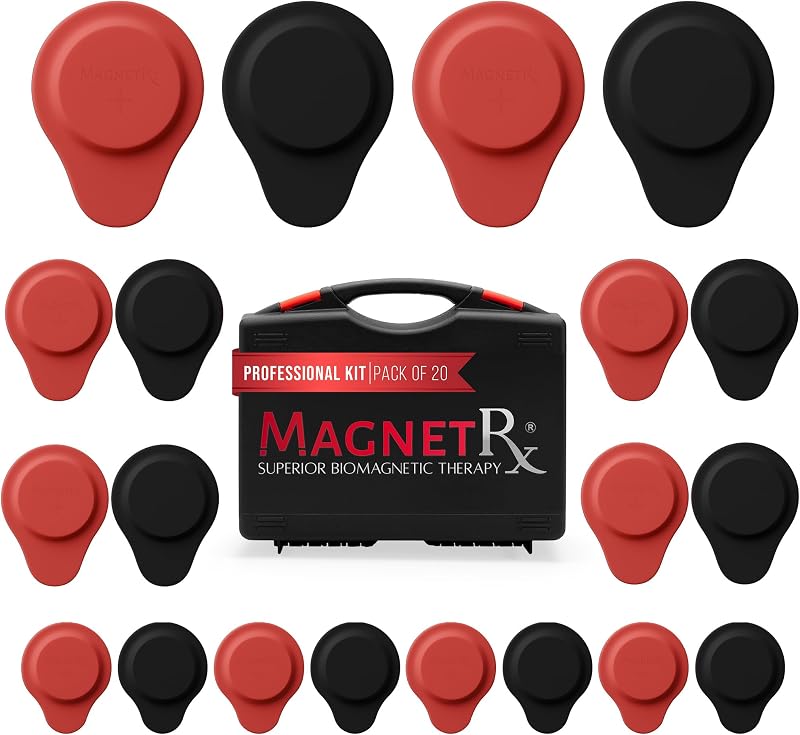 MagnetRX Neodymium Biomagnetic Magnets Kit – Imanes para Biomagnetismo Médico – Dr Goiz Magnet for Biomagnetism Bio Magnet Pair – Silicone Covered Round 12,200-13,200 Gauss Magnets (20 Mixed Units)